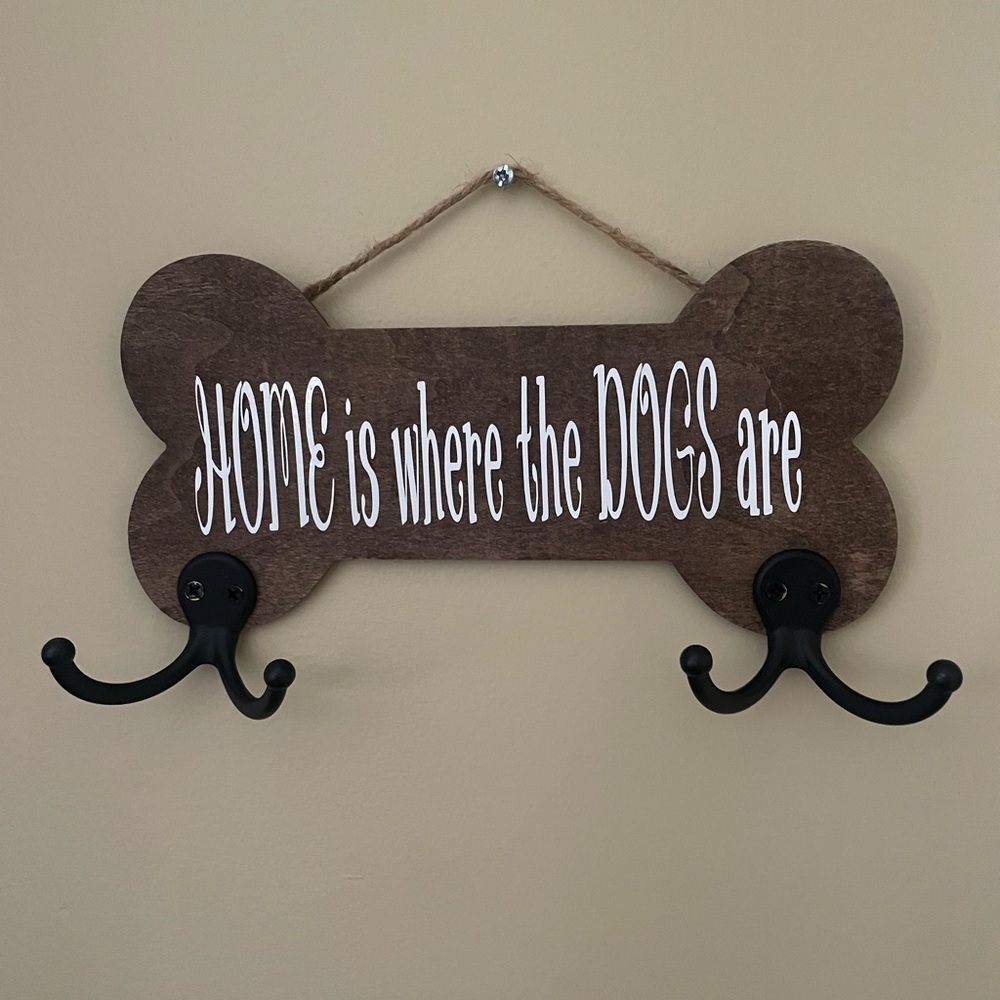 Brown Dog Bone Wall Hook Decor